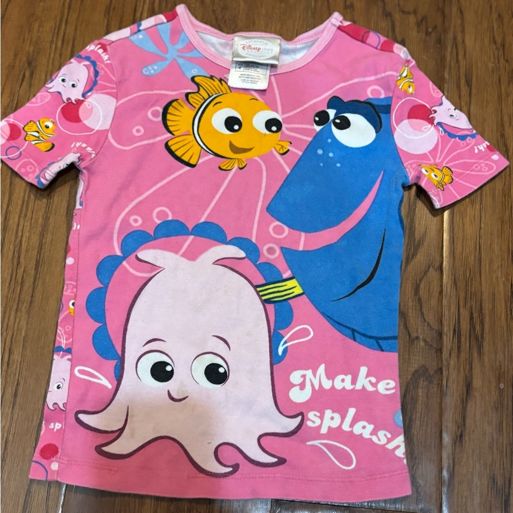 Disney Store Finding Nemo Pink Pajama Top Girls Size 6